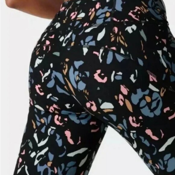 Sweaty Betty Power Pocket Workout 7/8 Leggings In Blue Floral Pop Print Medium - Picture 2 of 7